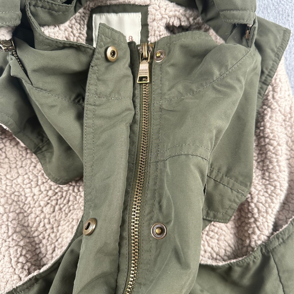 Sonoma Vest Womens XL Life Style Olive Green Sherpa Lined Hooded Utility - Picture 4 of 12